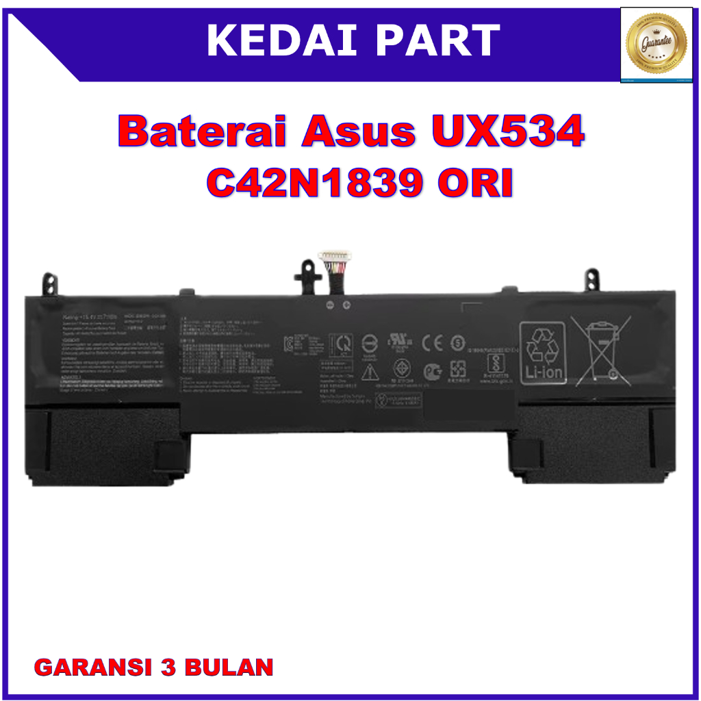 Baterai ASUS ZenBook Flip 15 UX534 UX533 UX533FAC UX533FTC UX533FD UX563FD