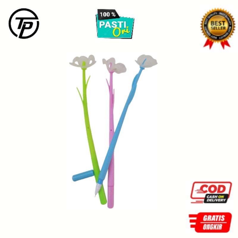 

PULPEN GEL MOTIF BUNGA LUCU@1 lusin