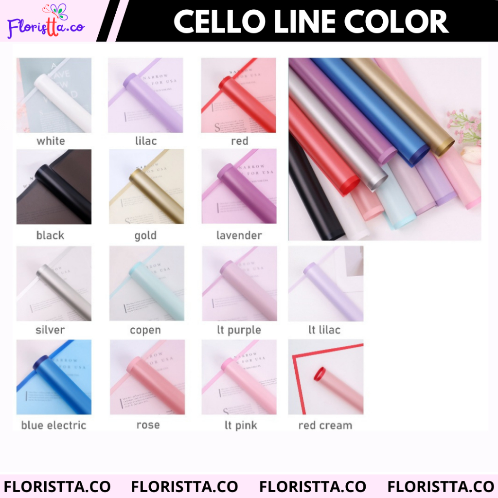 

(PACK) Kertas Buket Cellophane Line Color Flower Wrapping 20 lembar