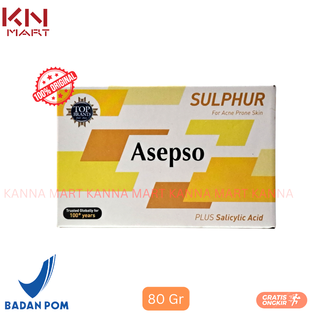 Asepso Sabun Sulphur 80 Gr Acne Jerawat sulfur