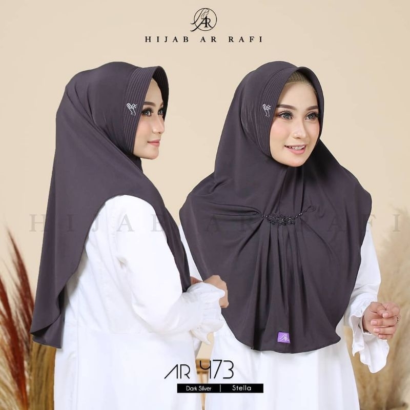 Jilbab Bergo Arrafi AR 473 Hijab Instan Kerudung Bahan Stella