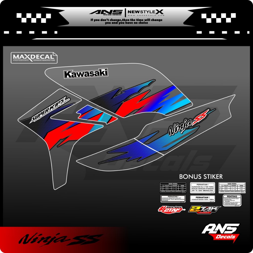 Striping Variasi NINJA SS Transparan Striping Ninja R NINJA SS ORIGINAL STRIPING MOTOR KAWASAKI NINJ