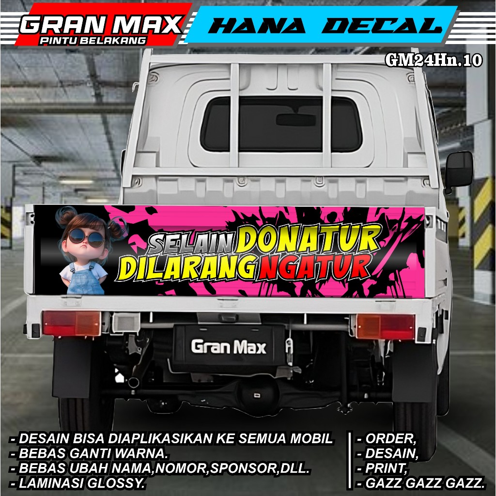 Decal Sticker Pintu Belakang grandmax Pick Up stiker decal gran max HN24.10