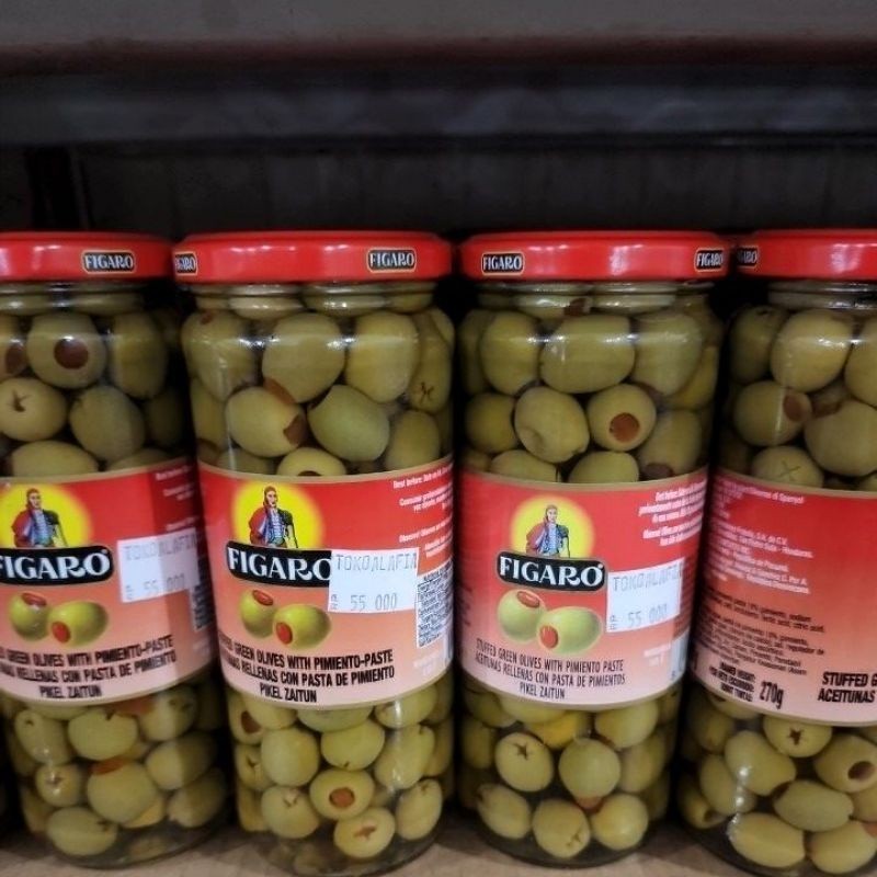 HS Figaro Pitted Black and Green Olives Zaitun 450g Figaro Green Figaro Black