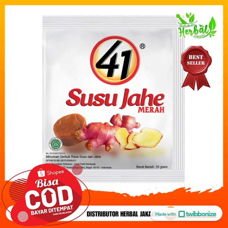 

Susu JAHE 41 / Wedang JAHE 41 / Kopi JAHE Plus 41 AMH