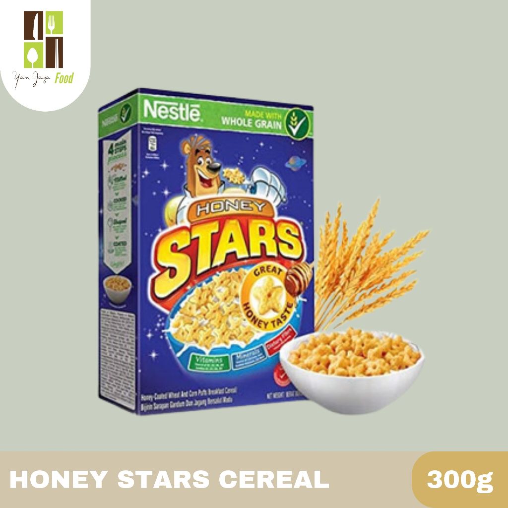 

Nestle Honey Stars Cereal / Bentuk Bintang / Sereal Lapis Madu Kemasan Box 300g