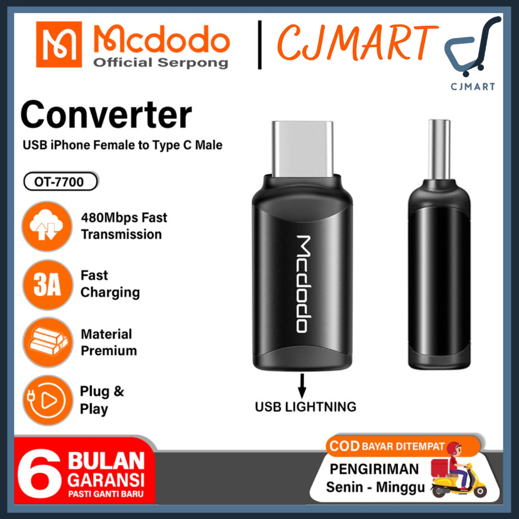 MCDODO Adapter OTG Converter Charger Micro USB, Type C, Lightning iPhone