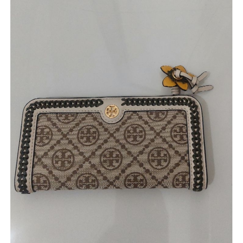 TB slim Wallet Mono canvas with flower