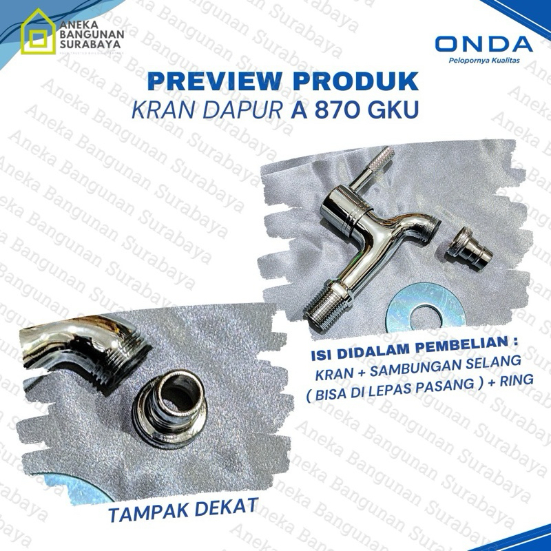 Kran air ONDA A 870 GKU keran taman indoor outdoor A870 sambungan selang