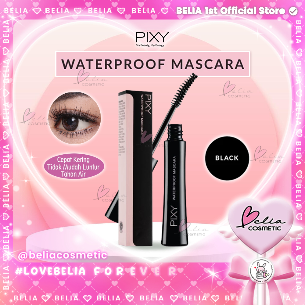 ❤ BELIA ❤ PIXY Waterproof Mascara Black | formula tahan air dan tidak mudah luntur