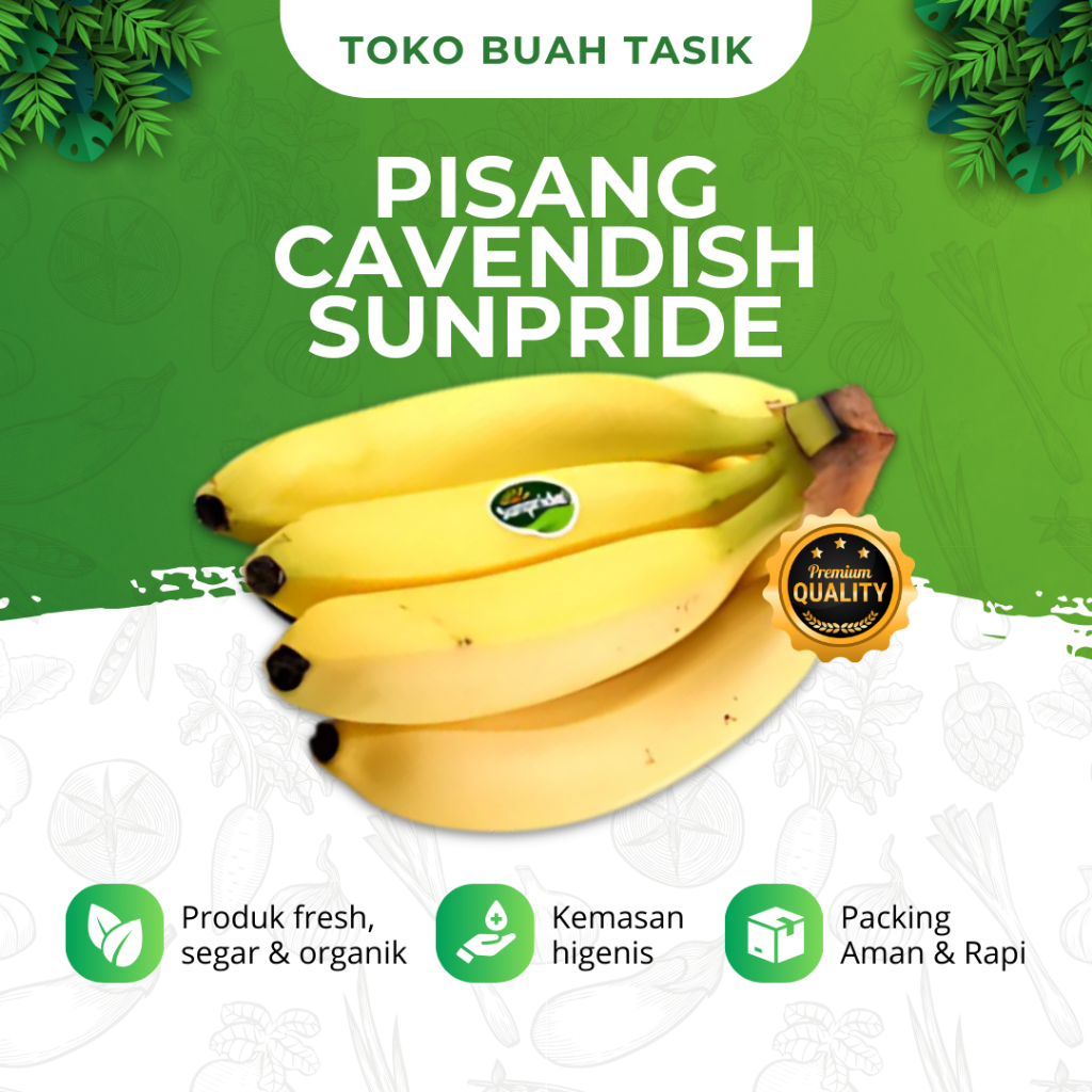 

Buah Pisang Cavendish Sunpride Rasa Manis Segar Alami 1kg