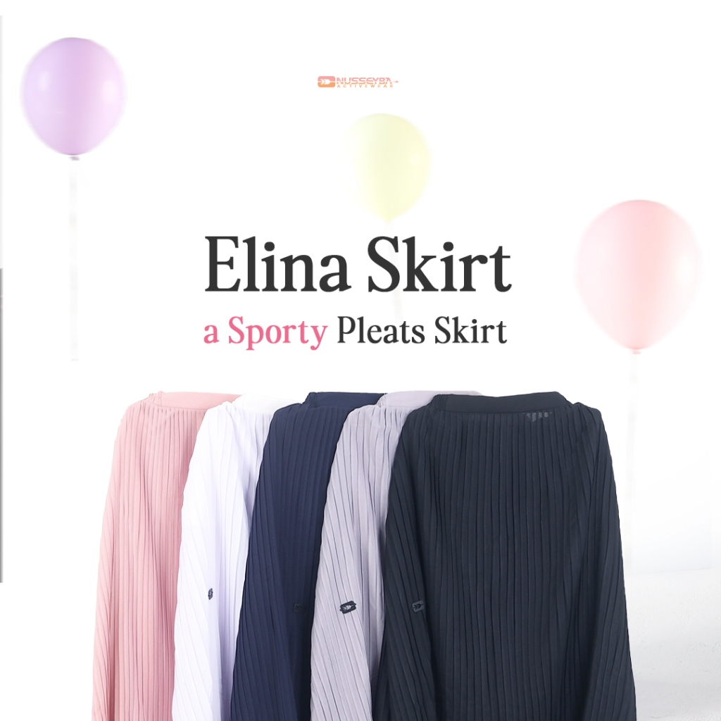 Nusseyba Elina Skirt Bahan Pleats Rok Plisket Premium Rok Formal Rok Wanita Muslimah