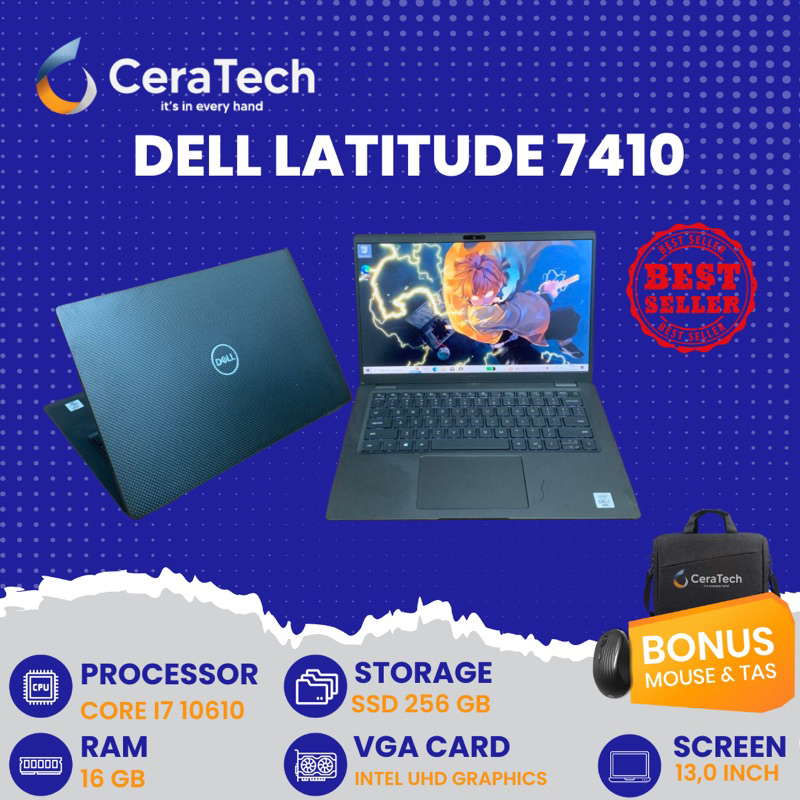 LAPTOP DELL LATITUDE 7410- CORE I7 GEN 10- LAPTOP MURAH- LAPTOP SECOND- LAPTOP GAMING- LAPTOP DESAIN