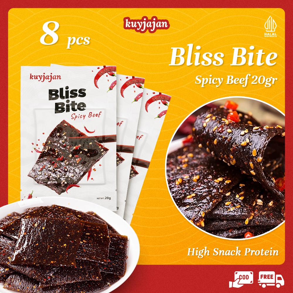 

[FREE GIFT] KuyJajan - [HALAL] [8 Pcs] Snack Bliss Bite Spicy Beef Camilan Pedas Makanan Ringan Healthy Snack | Latiao Halal