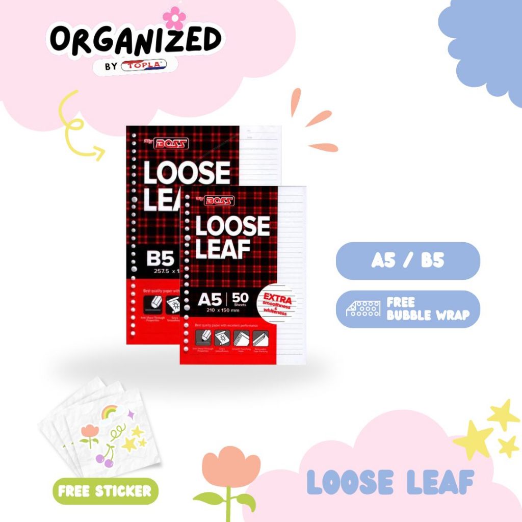 

Loose leaf A5 B5 kertas isi ulang binder bergaris Topla