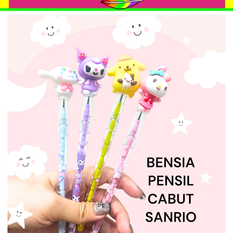 

BENSIA PENSIL CABUT SANRIO | KUROMI | CINAMORROL | MELODY | POMPOMPURIN | ALAT TULIS SEKOLAH | PENSIL ANAK | PENCIL SANRIO @khemiko_shopping