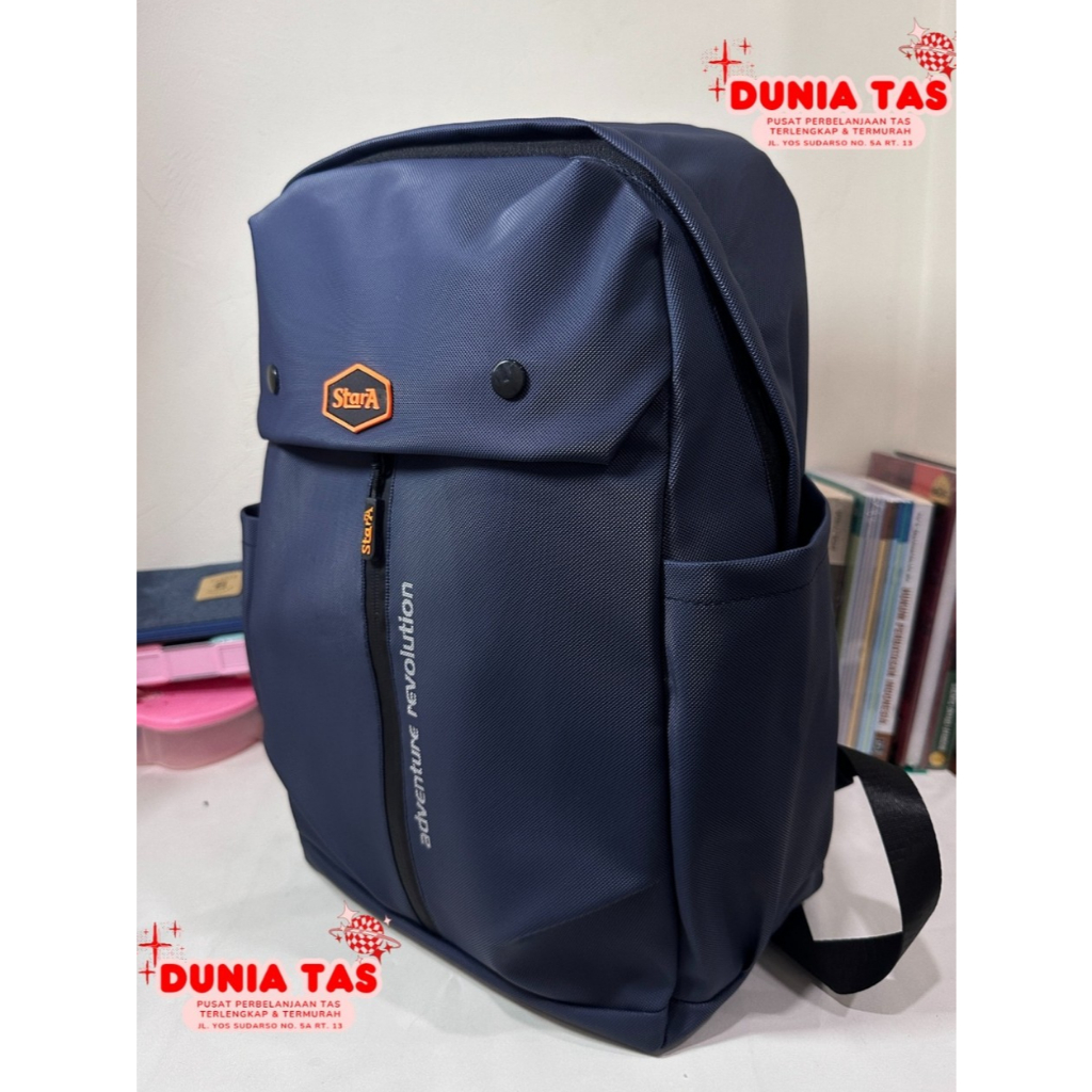 tas ransel pria stara bimo plus resleting depan antiair tas sekolah tas kerja anti air