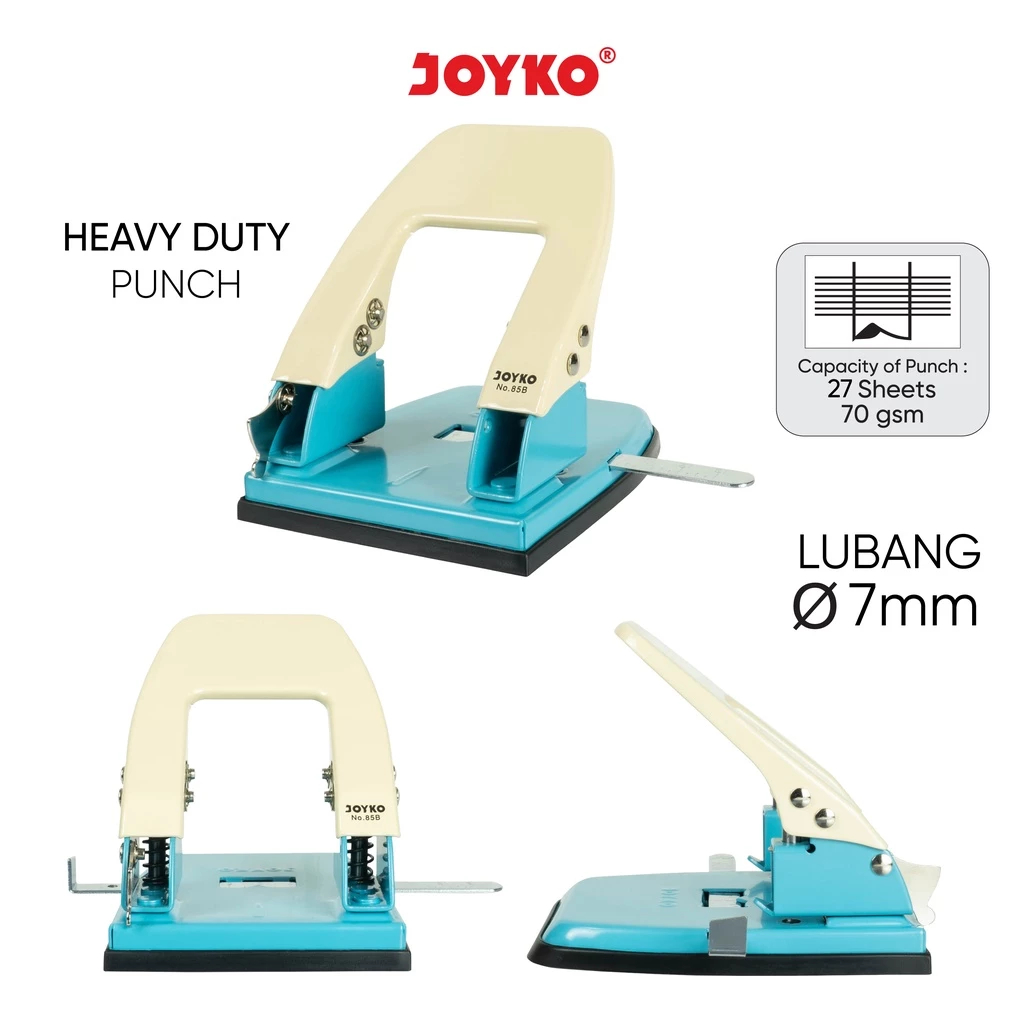 

Punch Pembolong Kertas Joyko 85B Diameter lubang hasil pembolong 7 mm Besar