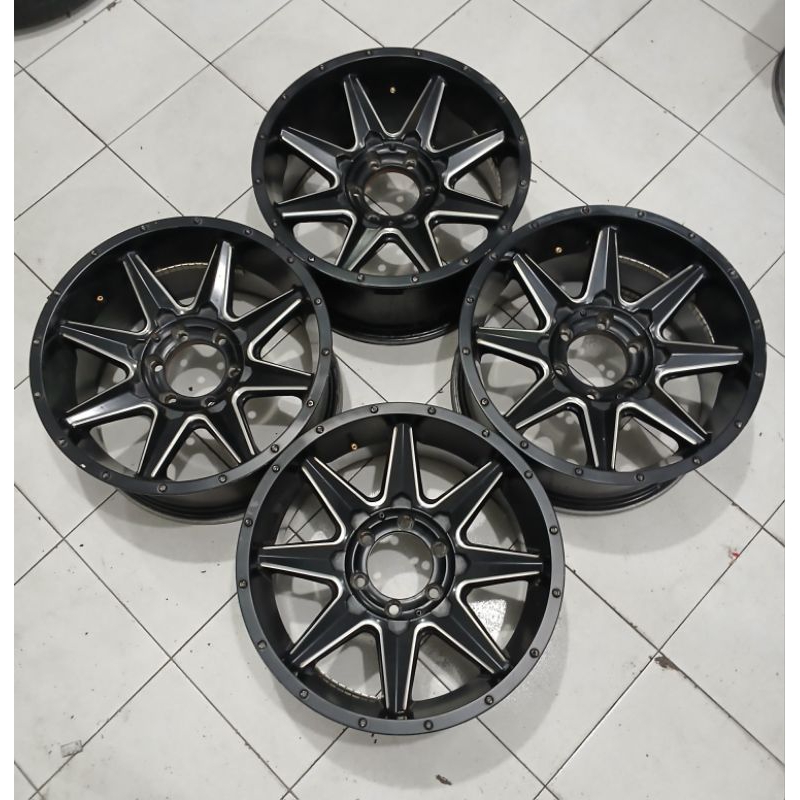 Velg Seken Murah DPR R18X9 H6X139,7 BLACK Pelek Mobil Pajero Fortuner Hilux Triton Ranger