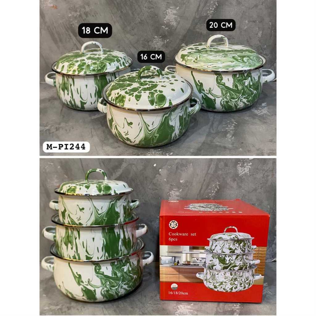 PANCI SUSUN ENAMEL 3 SUSUN LORENG