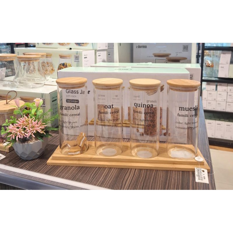 Informa toples kaca aesthetic tutup kayu /free packing kayu