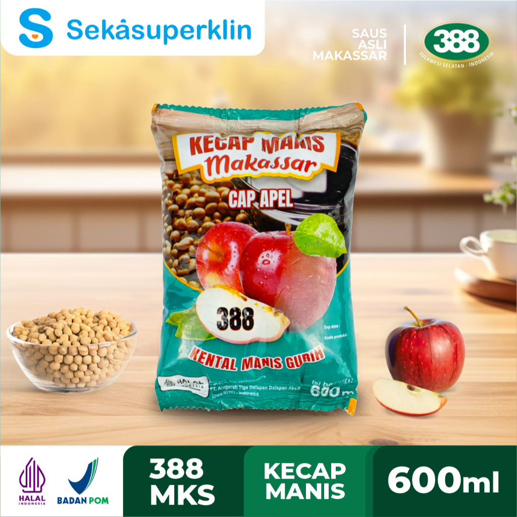 

KECAP MANIS BAKSO TERGURIH ASLI MAKASSAR CAP APEL 388 600 ML SACHET