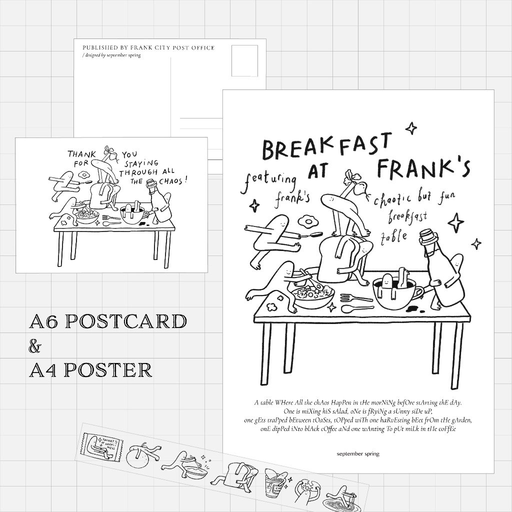 Frank’s Breakfast Table - Postcard & Poster by September Spring