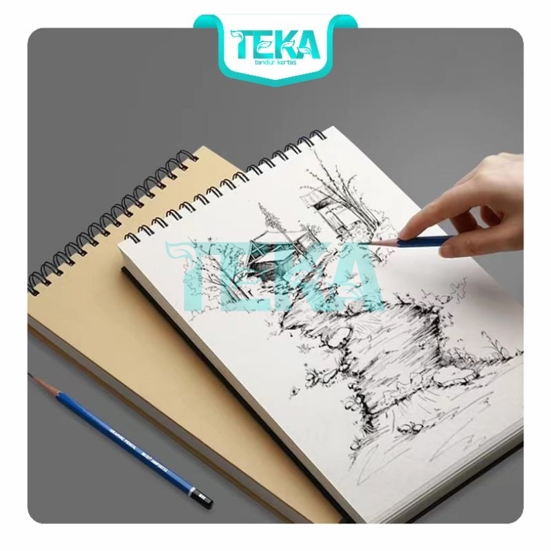 

Teka Watercolor paper kertas cat air Sketchbook ring spiral 250gsm A6, A5, B5