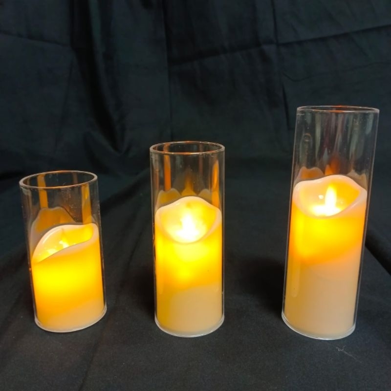 Lilin elektrik LED premium hias korea aesthetic lilin natal lilin altar lampu tidur korea model akri