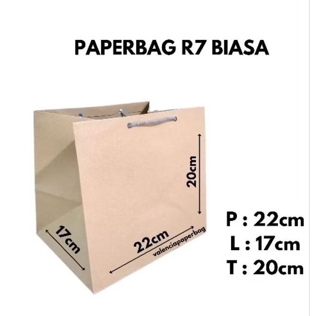 

PaperBag R7 Biasa , Paperbag Cokelat Polos 21x16x20