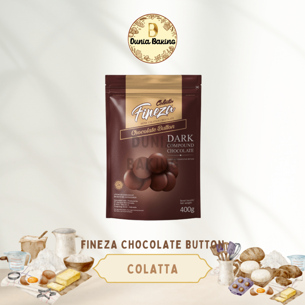 

Colatta fineza Dark Compound Button 400gr | Coklat koin fineza 400gr