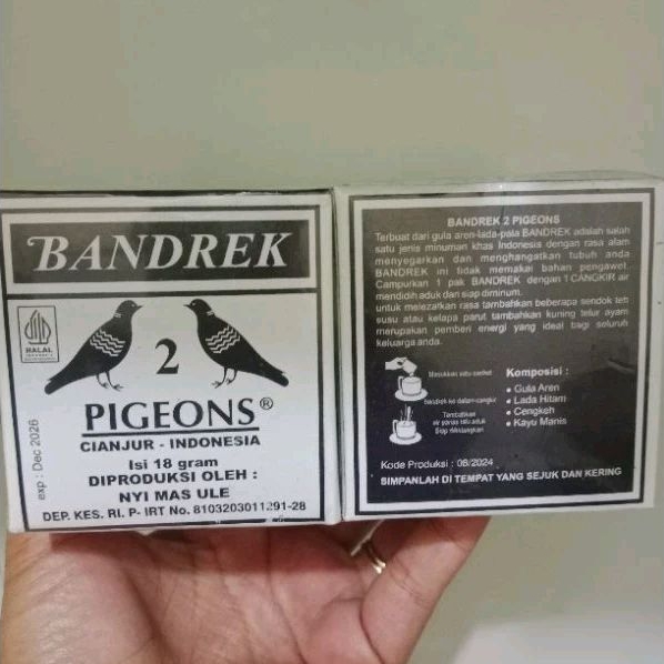 

Bandrek Cap 2 Pigeon khas Cianjur 18gr 10 bks