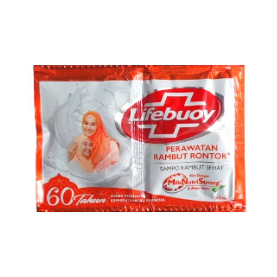 Shampoo Lifebuoy Anti Hair Fall 9 ml Sachet Merah