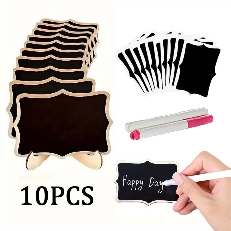 

Papan Kapur Menu Cafe / Papan Reserved 10pcs Papan Tulis Kapur Kecil + 2 pena / Mini Chalkboard