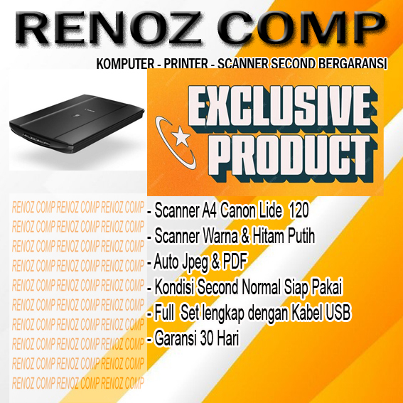 Scanner A4 Canon Lide 120 Scanner Dokumen Warna dan Hitam Putih Second Hasil Tajam