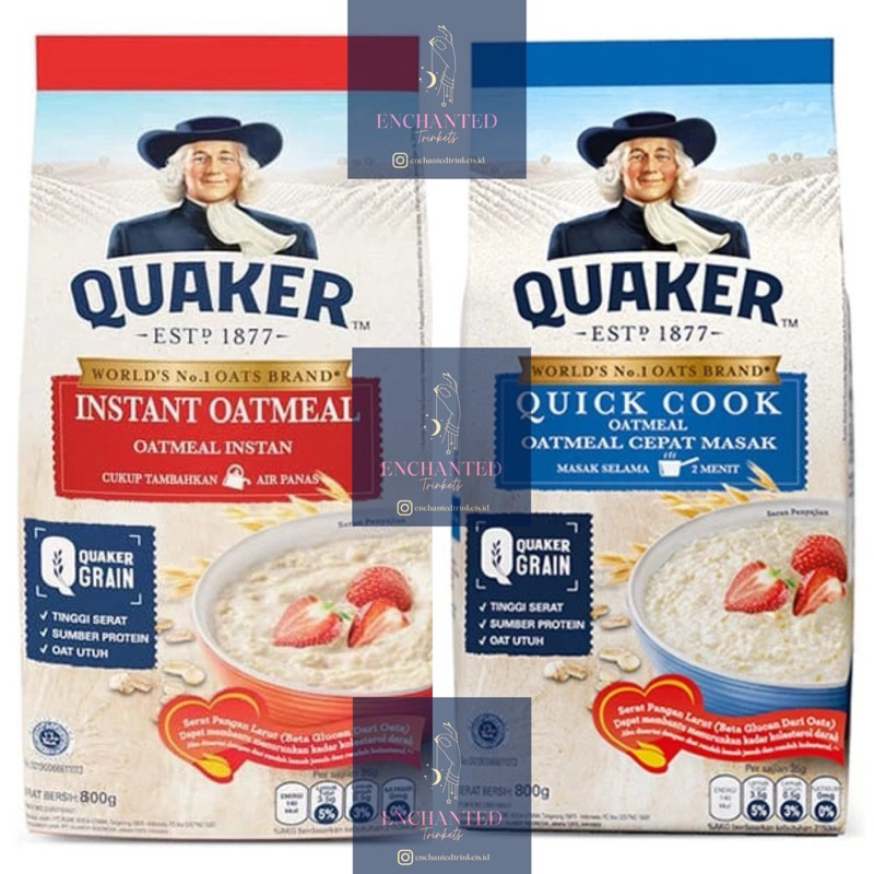 

QUAKER Oatmeal 800 gr Instant Oatmeal & Quick Cook Oatmeal for healthy meal