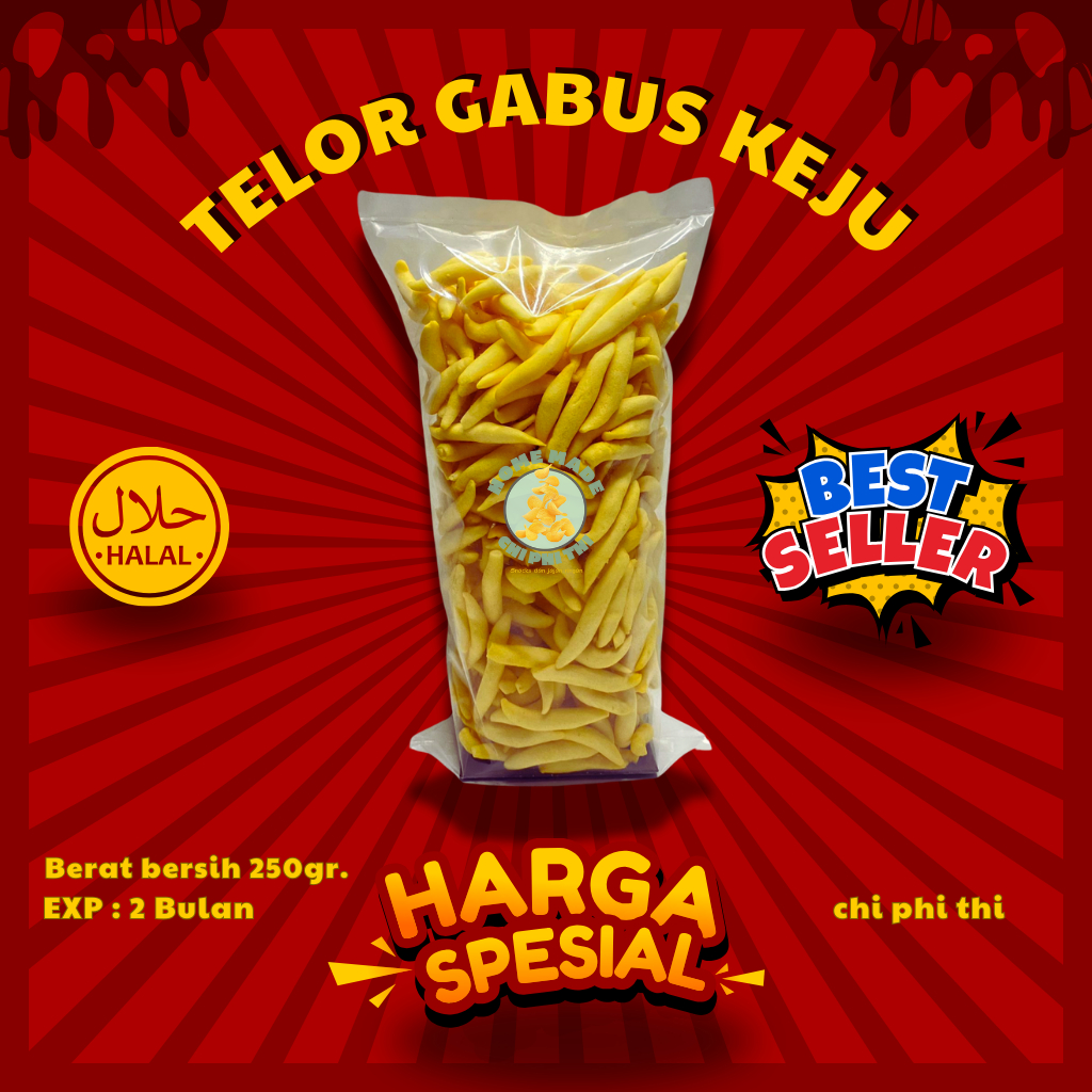 

Telor Gabus Keju 200gr Murah Meriah Khas Lampung - Baking Cheese