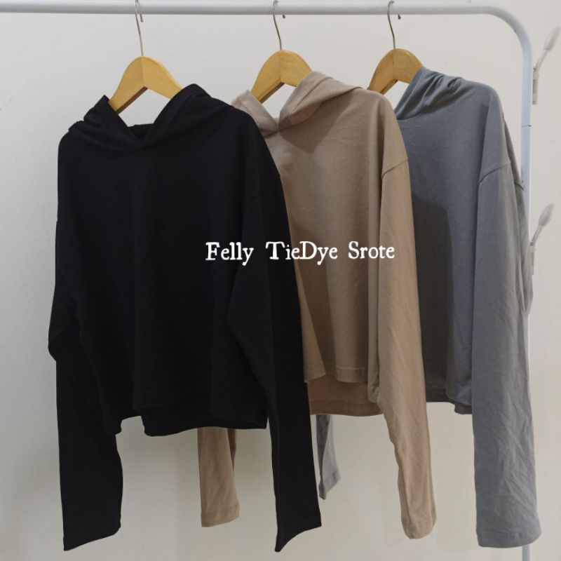Atasan Wanita // Hoodie Crop // kaos lengan panjang