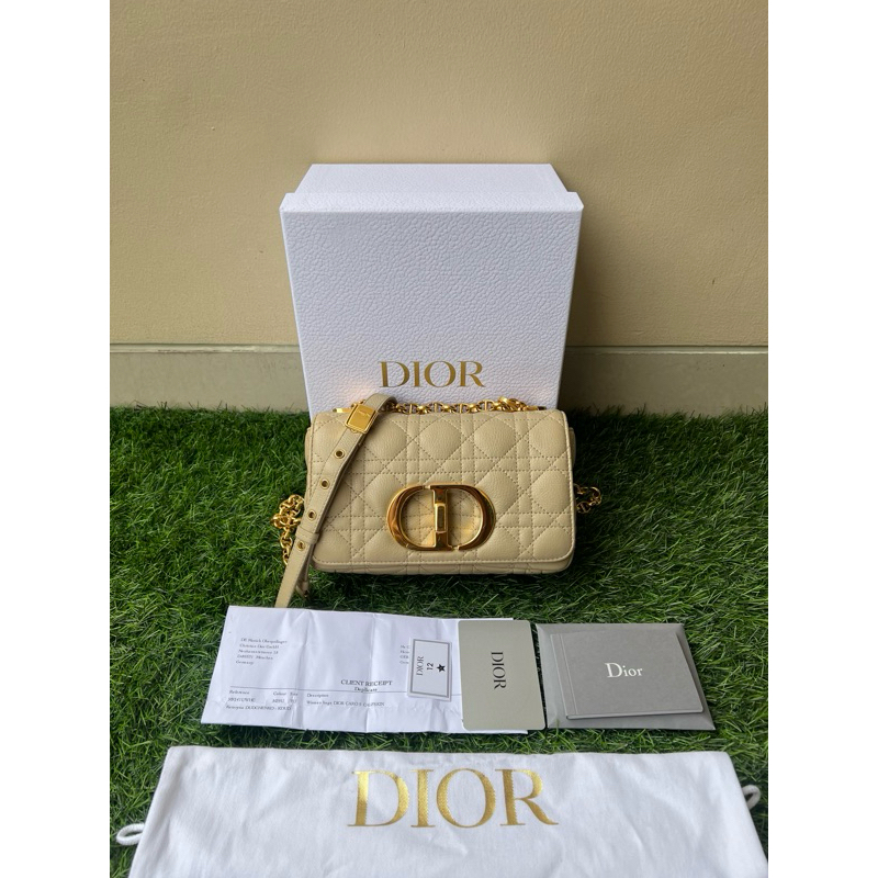 Dior Caro Small Beige GHW 2022 Fullset
