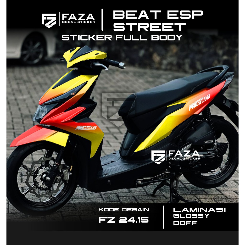 (COD) Decal Stiker Beat Fi Esp Full Body Desain Polos Gradasi Prostreet - Sticker Aksesoris Beat Str