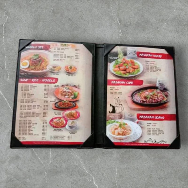 

buku menu a4 model 2 halaman menu