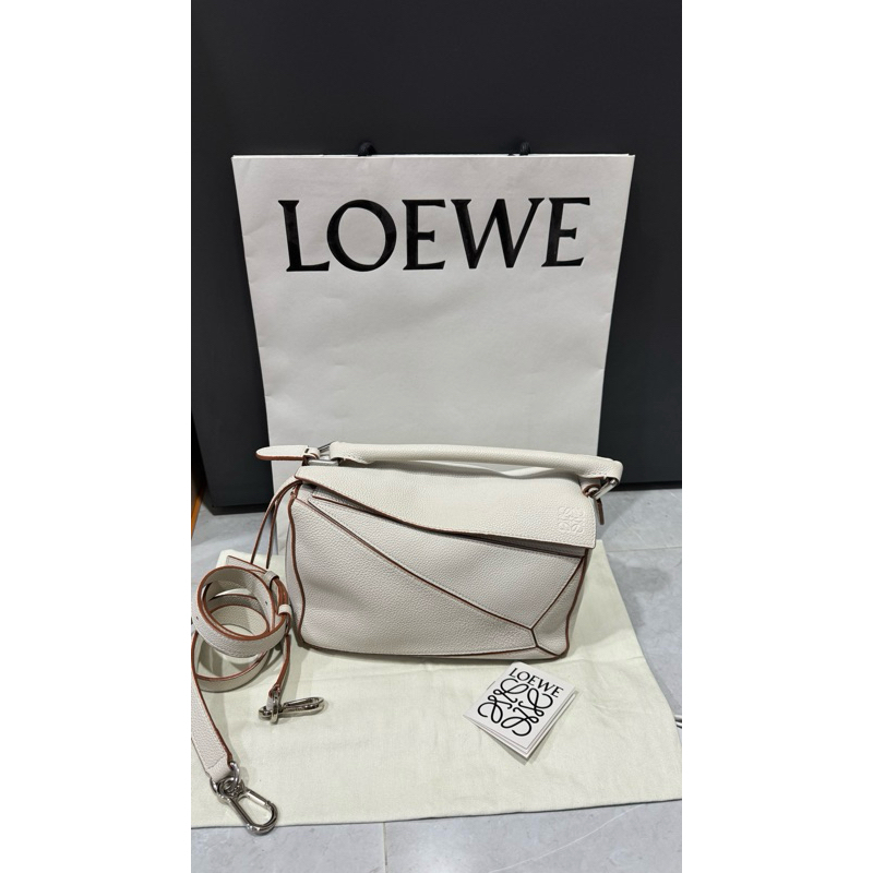 loewe puzzle small white blanco 2021 preloved