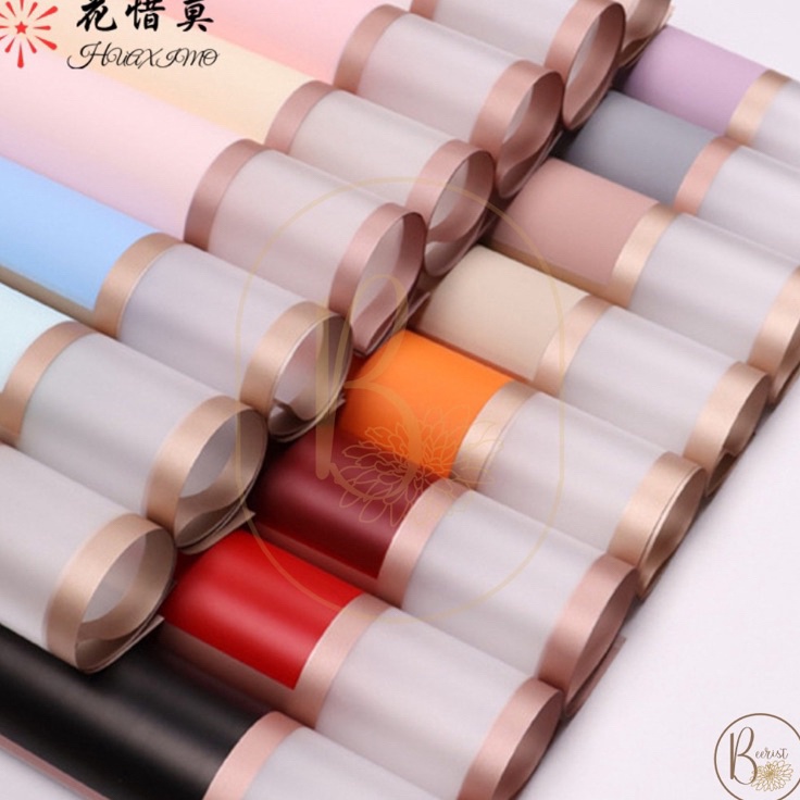 

Obral Menarik 2 LEMBAR Kertas Bunga Cellophane Transparan Dual List Gold Line Color Paper Flower Wrapping Paper Kertas Buket Bunga M Grosir