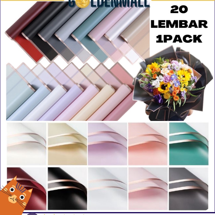 

Ready Hari Ini 2 LEMBAR Flower Wrapping Paper Varian List Gold Kertas Buket Bunga Cellophane Florist KB1