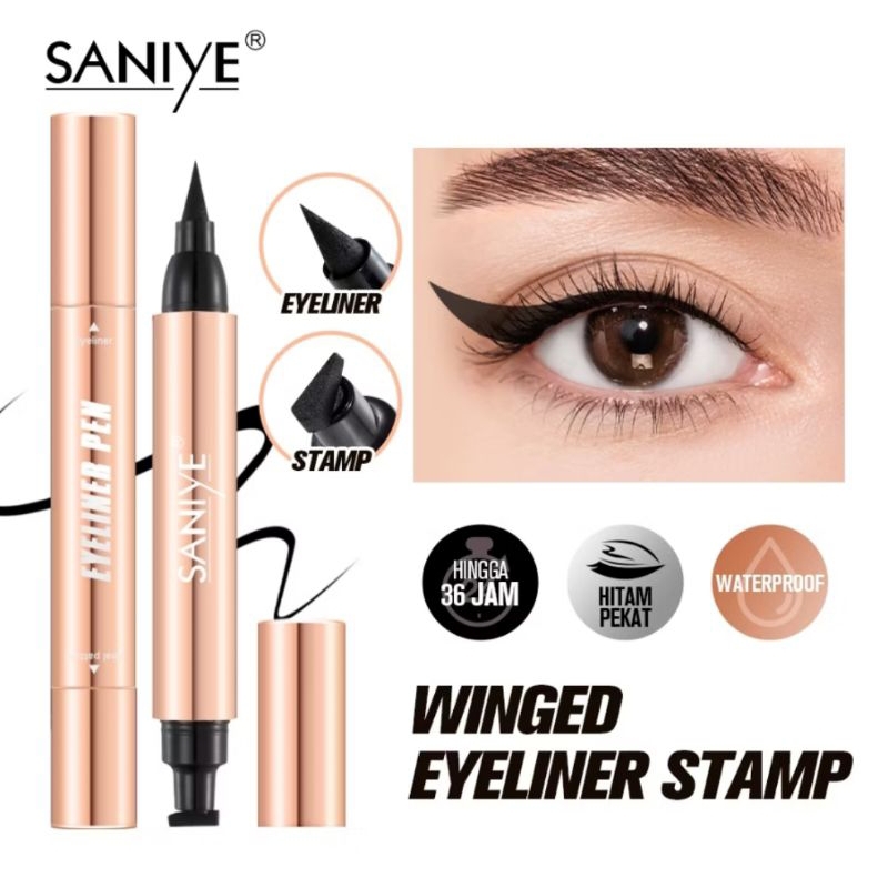 Saniye Seal Eyeliner Stamp M438A / Saniye Wing Eyeliner Double Head Eyeliner Stamp waterproof