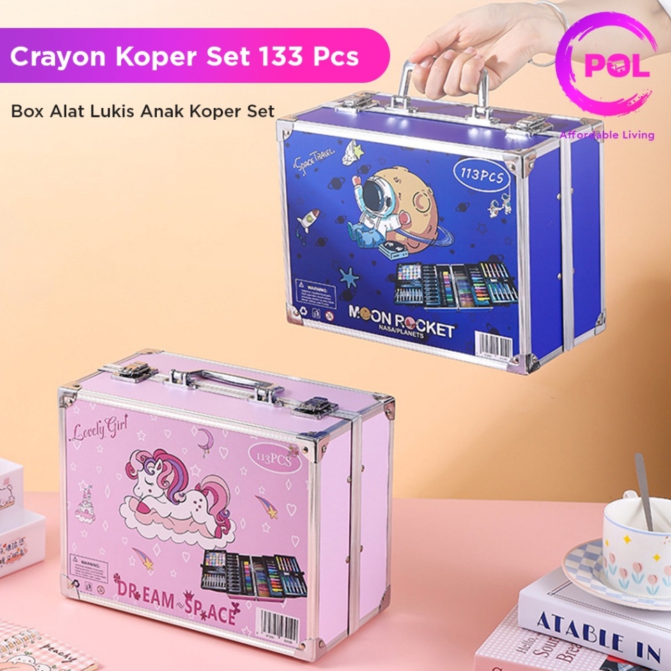 

Diskon sd 6 POL COD SNI Crayon Art Set 128pcs 133pcs Koper Alumunium Besi Krayon Pensil Warna