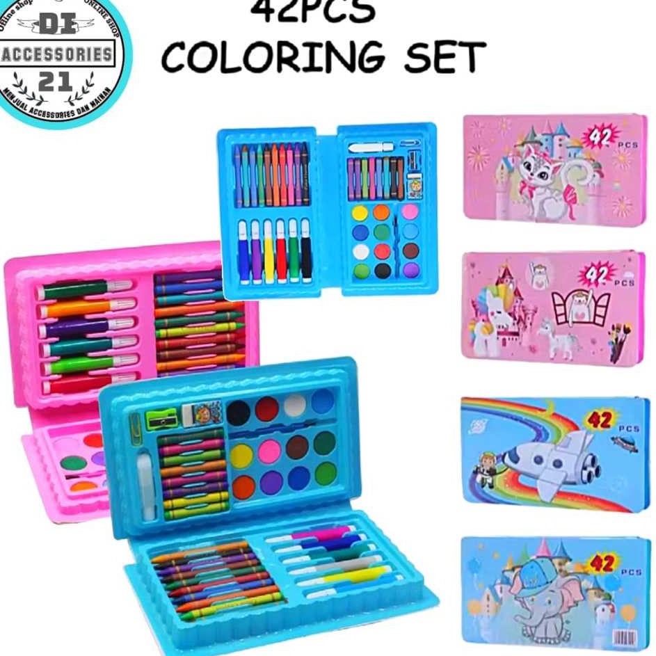 

Spesial Minggu Ini CRAYON SET ANAK 42 PCS KRAYON MEWARNAI SET PENSIL WARNA