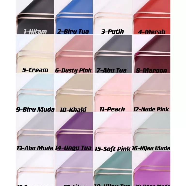 

Obral Puas 2 lembar kertas buket cellophane list gold