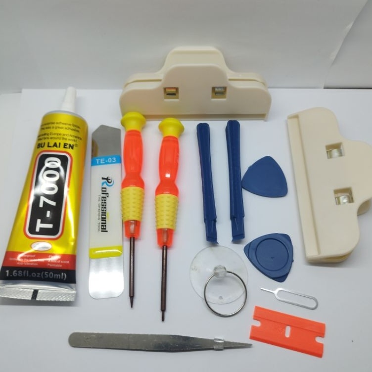 Lebih Keren  SATU PAKET OBENG 1 IN 1 SET HP  B7 5 ML BENING  PENJEPIT LCD 2 PCS  Congkelan LCD BUAT 