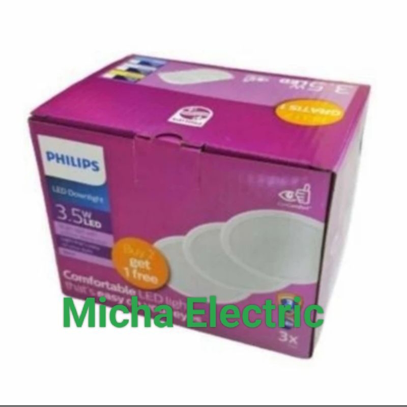 Downlight Philips Meson Multipack 3,5W Inbow/ LED Panel Philips Meson 3,5W Beli 3 Gratis 1